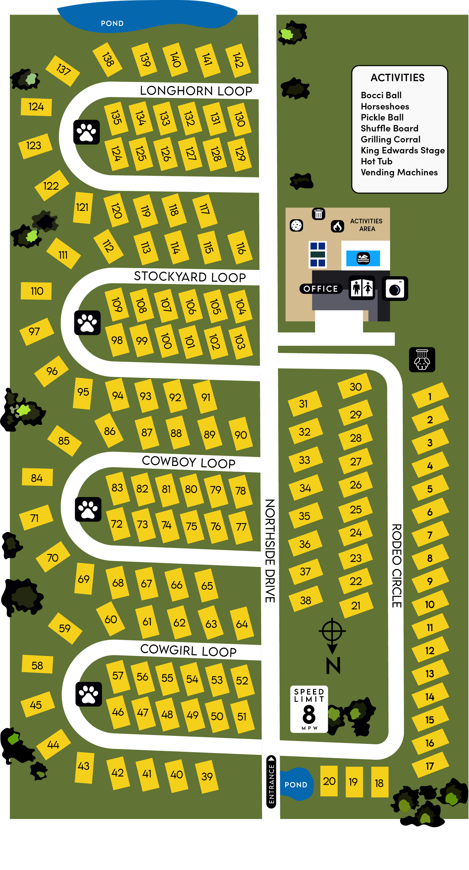 Yellow Rose RV Park Map